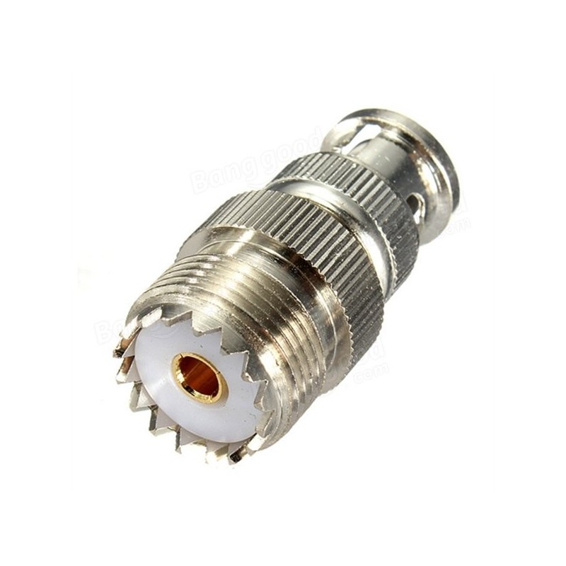 ADATTATORE DA FEMMINA UHF A BNC MASCHIO UHF (PL)