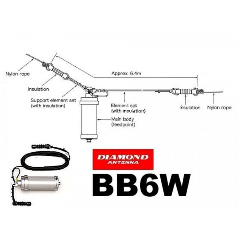 DIAMOND BB-6WS ANTENNA DIPOLO LONG WIRE FILARI