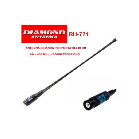 DIAMOND RH-771 ANTENNA BIBANDA PER PORTATILI 144-430 MHZ PER PORTATILI