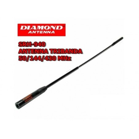 DIAMOND SRH-940 ANTENNA BIBANDA PER PORTATILI 144-430 MHZ/AM/FM/Air band/150/300/450/900 RICEZIONE PER PORTATILI