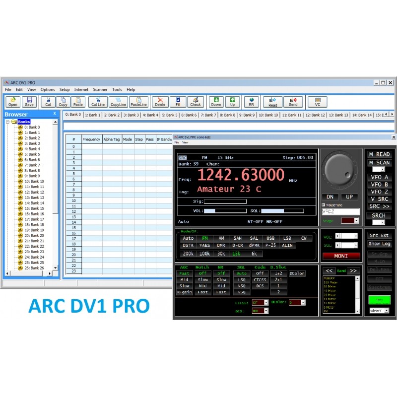 AOR ARC-DV1 PRO SOFTWARE PROGRAMMAZIONE AOR DV-1 CAVI PROGRAMMAZIONE