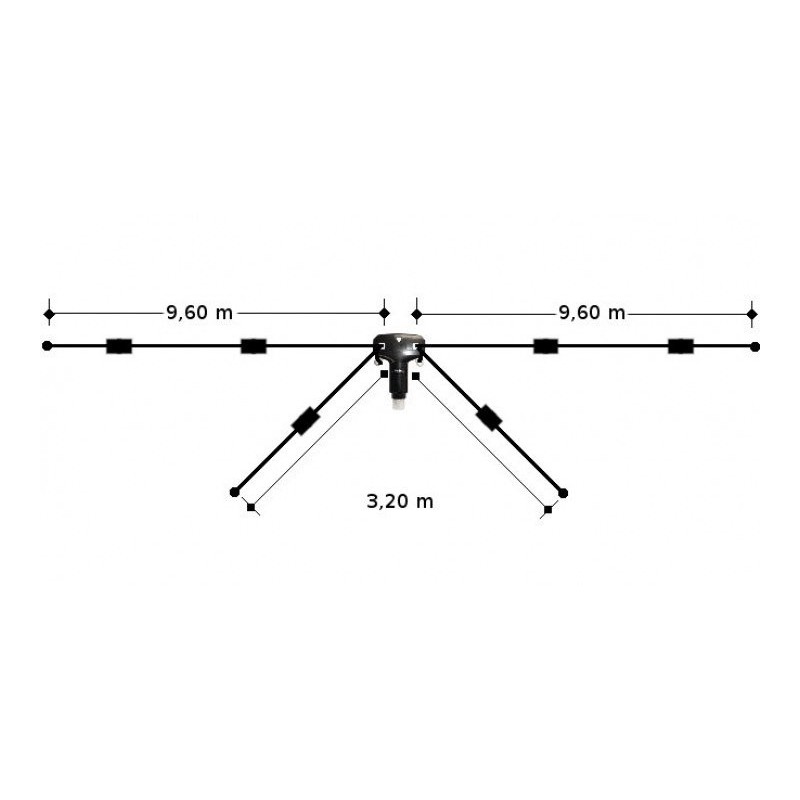 DIAMOND W-8010 DIPOLO FILARE 4 BRACCI 10-15-20-40-80MT FILARI