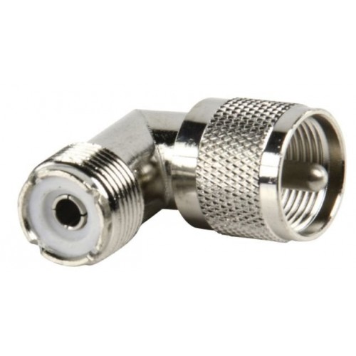 ADATTATORE DA MASCHIO UHF A FEMMINA UHF A 90 GRADI UHF (PL)