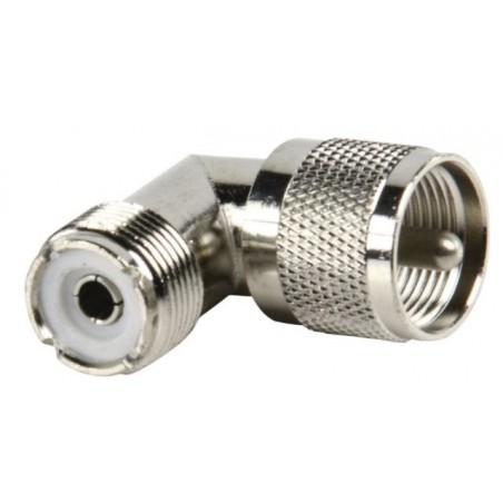 ADATTATORE DA MASCHIO UHF A FEMMINA UHF A 90 GRADI UHF (PL)