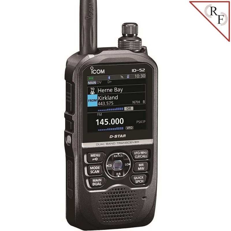 ICOM ID-52E Ricetrasmettitore Portatile D-STAR VHF/UHF + Espansione Ricetrasmettitori Portatili