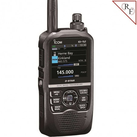 ICOM ID-52E Ricetrasmettitore Portatile D-STAR VHF/UHF + Espansione Ricetrasmettitori Portatili