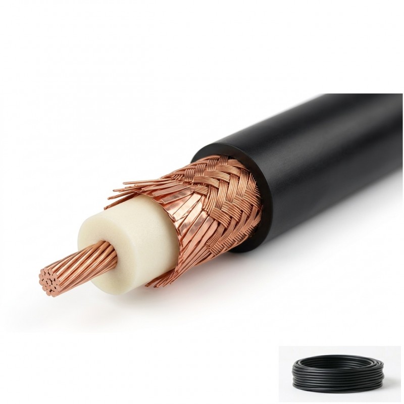 Matassa 25mt - Cavo Coassiale Superflexy 10 10.3mm Extra Flessibile 50 Ohm Cavi 50 Ohm