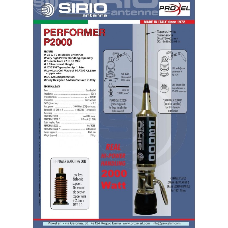 SIRIO P-2000 PERFORMER CB VEICOLARI