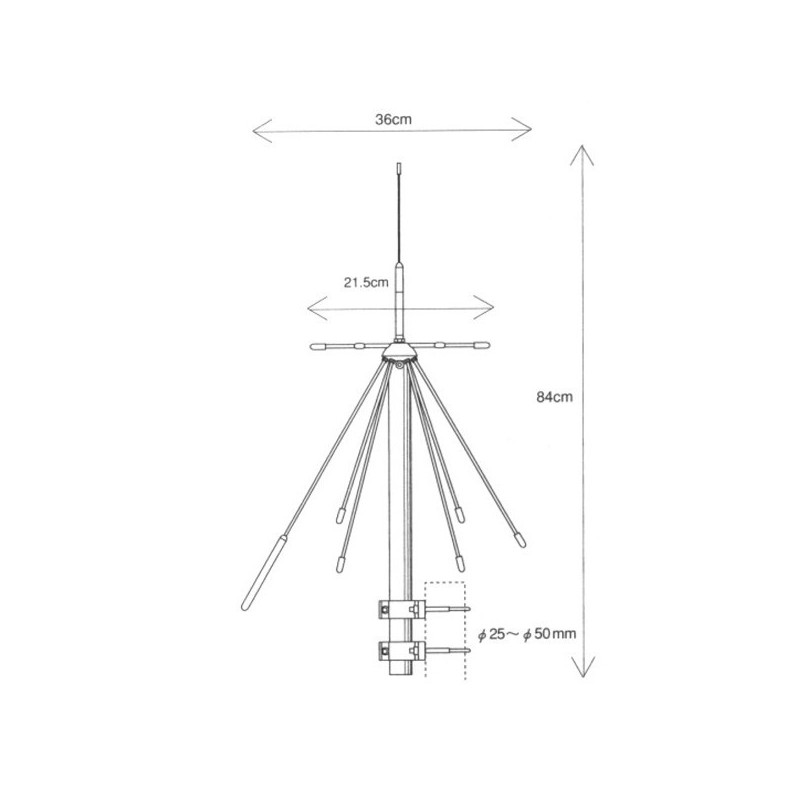 DIAMOND D-190 ANTENNA DISCONE A BANDA LARGA 100-1500MHZ LARGA BANDA PER RICEZIONE